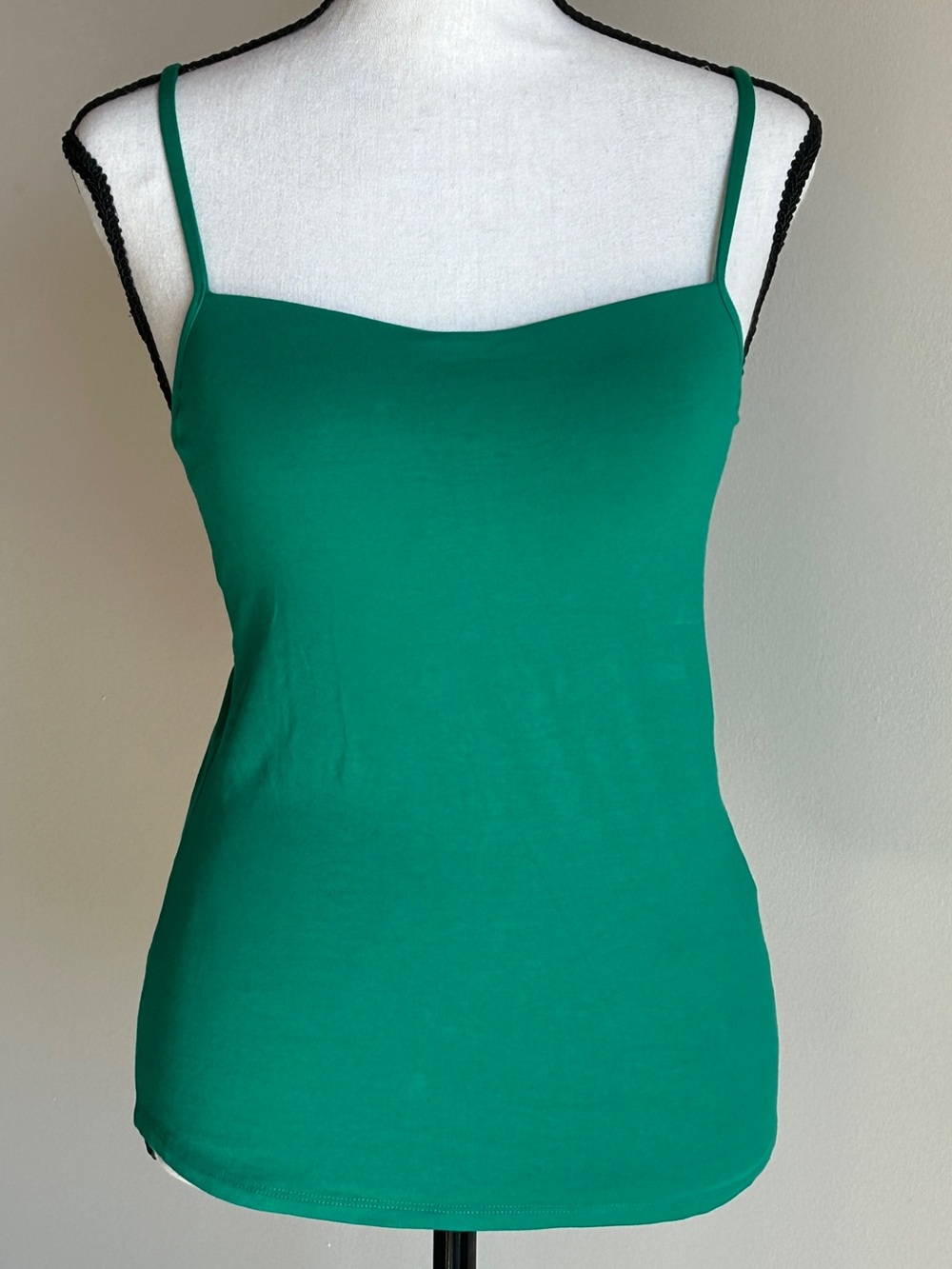 Denver Hayes Emerald Green Built in Bra Cami Tank Top Small